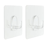 Max Traceless Wall Hook Adhesive Sticky Clothes Hanger 70x70mm Clear -2pcs