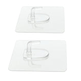 Max Traceless Wall Hook Adhesive Sticky Clothes Hanger 70x70mm Clear -2pcs