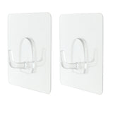 Max Traceless Wall Hook Adhesive Sticky Clothes Hanger 70x70mm Clear -2pcs