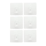 Max Traceless Wall Hook Adhesive Sticky Clothes Hanger 70x70mm Clear -6pcs