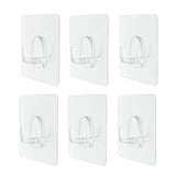 Max Traceless Wall Hook Adhesive Sticky Clothes Hanger 70x70mm Clear -6pcs