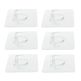 Max Traceless Wall Hook Adhesive Sticky Clothes Hanger 70x70mm Clear -6pcs
