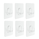 Max Traceless Wall Hook Adhesive Sticky Clothes Hanger 70x70mm Clear -6pcs