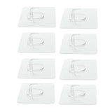 Max Traceless Wall Hook Adhesive Sticky Clothes Hanger 70x70mm Clear -8pcs