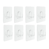 Max Traceless Wall Hook Adhesive Sticky Clothes Hanger 70x70mm Clear -8pcs