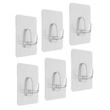 Max Traceless Wall Hook Adhesive Sticky Clothes Hanger 70x70mm Silver -6pcs