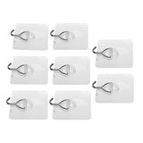 Max Traceless Wall Hook Adhesive Sticky Clothes Hanger 7x7cmTransparent 8 pieces