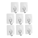 Max Traceless Wall Hook Adhesive Sticky Clothes Hanger 7x7cmTransparent 8 pieces