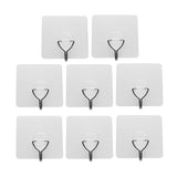 Max Traceless Wall Hook Adhesive Sticky Clothes Hanger 7x7cmTransparent 8 pieces