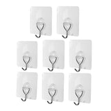 Max Traceless Wall Hook Adhesive Sticky Clothes Hanger 7x7cmTransparent 8 pieces