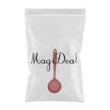 Max Silicone Colander Filter Soup Ladle -Long Handle W Hole Kitchen Red