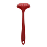 Max Silicone Colander Filter Soup Ladle -Long Handle W Hole Kitchen Red