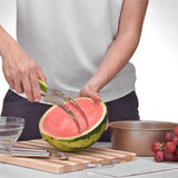 Maxbell Watermelon Melon Slicer Server Cutter Corer  Stainless Steel Tool Red