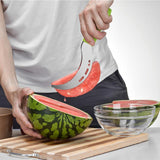 Maxbell Watermelon Melon Slicer Server Cutter Corer  Stainless Steel Tool Red