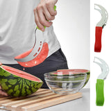 Maxbell Watermelon Melon Slicer Server Cutter Corer  Stainless Steel Tool Red