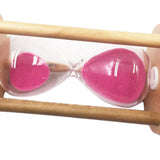 Maxbell Oblique Wood Round Hourglass Sandglass SandTimer Clock 30 Minutes Pink