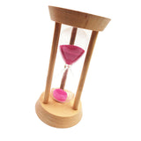 Maxbell Oblique Wood Round Hourglass Sandglass SandTimer Clock 30 Minutes Pink