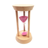 Maxbell Oblique Wood Round Hourglass Sandglass SandTimer Clock 30 Minutes Pink