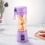Maxbell 380ml USB Electric Fruit Juicer Smoothie Maker Juice Cup Purple 6 Blades