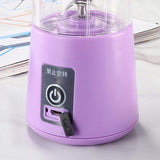 Maxbell 380ml USB Electric Fruit Juicer Smoothie Maker Juice Cup Purple 6 Blades