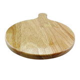 Max Round Oak Pizza Wood Tray Bread Serving Board With Handle 8 Sizes 11 inch