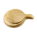 Max Round Oak Pizza Wood Tray Bread Serving Board With Handle 8 Sizes 11 inch