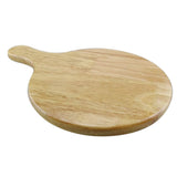 Max Round Oak Pizza Wood Tray Bread Serving Board With Handle 8 Sizes 11 inch