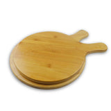 Max Bamboo Pizza Serving Tray Round Cutting Board Pan Kitchen Tool 9 inches