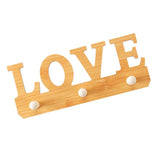 Max Wood Hook Wall Hanger Over the Door Holder Clothes Towel Rack 3Hooks - LOVE