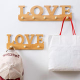 Max Wood Hook Wall Hanger Over the Door Holder Clothes Towel Rack 3Hooks - LOVE