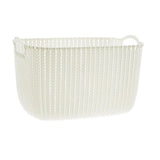 Max Weaving Storage Baskets Box with Handle Laundry Basket Organizer L White