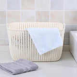 Max Weaving Storage Baskets Box with Handle Laundry Basket Organizer L White