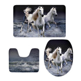 3pcs Animal Series Bath toilet Covers Set Soft Flannel Mats Bathroom Rug 7