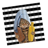 Maxbell Polyester Bath Shower Curtain with 12 Hooks Bathroom Decor Cat