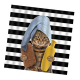 Maxbell Polyester Bath Shower Curtain with 12 Hooks Bathroom Decor Cat