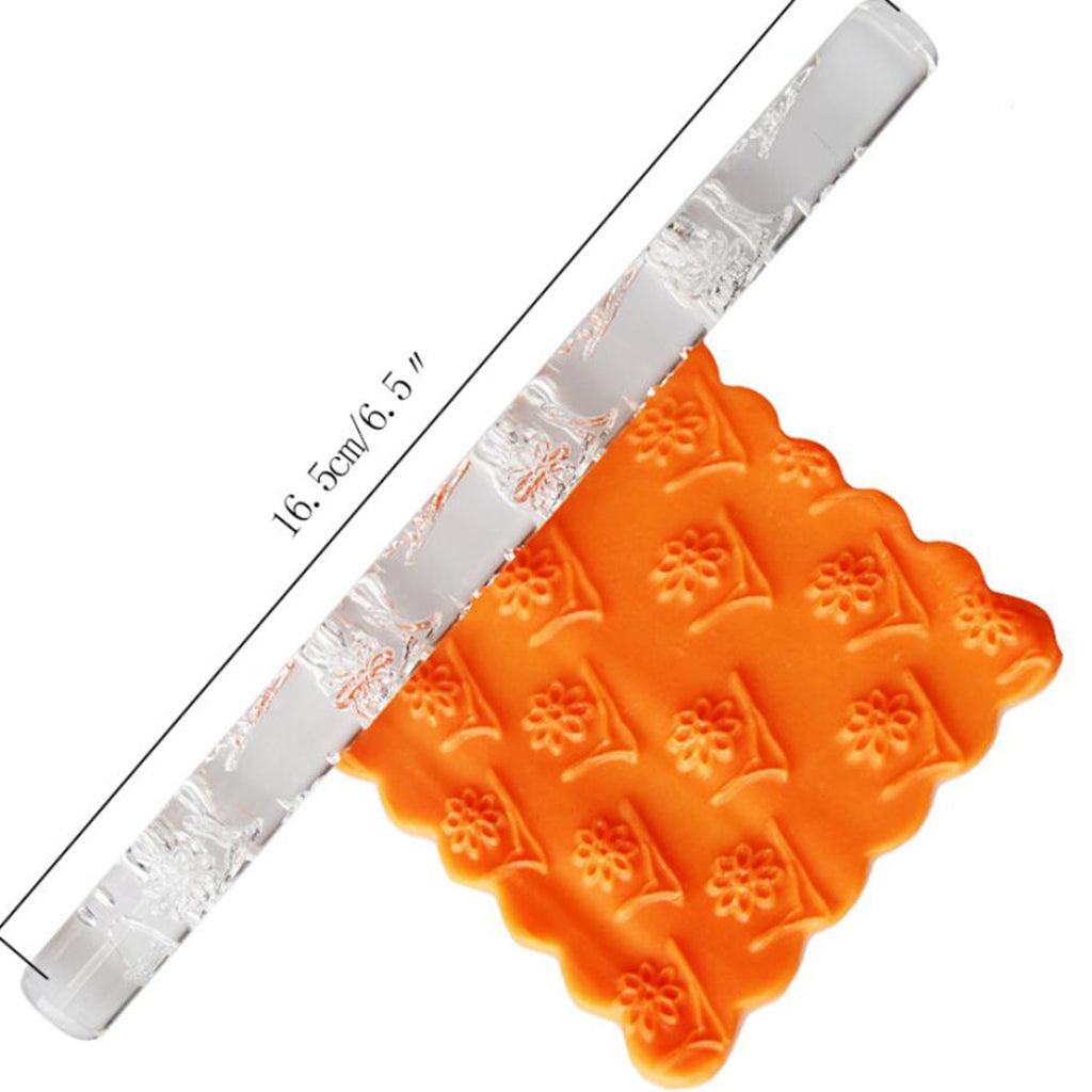 Maxbell  Acrylic Rolling Pin Icing Fondant Cake Decorating Tools Flower 2
