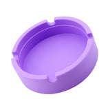 Maxbell Round Silicone Ashtray Smoking Cigar Holder for Tabletop Office Purple