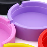 Maxbell Round Silicone Ashtray Smoking Cigar Holder for Tabletop Office Purple
