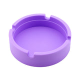 Maxbell Round Silicone Ashtray Smoking Cigar Holder for Tabletop Office Purple