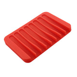 Maxbell Silicone Comb Soap Tray Anti-slip Drain Dishes Rack For Bathroom Red