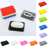 Maxbell Silicone Comb Soap Tray Anti-slip Drain Dishes Rack For Bathroom Red