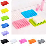 Maxbell Silicone Comb Soap Tray Anti-slip Drain Dishes Rack For Bathroom Red