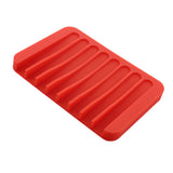 Maxbell Silicone Comb Soap Tray Anti-slip Drain Dishes Rack For Bathroom Red
