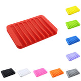 Maxbell Silicone Comb Soap Tray Anti-slip Drain Dishes Rack For Bathroom Red