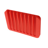 Maxbell Silicone Comb Soap Tray Anti-slip Drain Dishes Rack For Bathroom Red