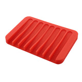 Maxbell Silicone Comb Soap Tray Anti-slip Drain Dishes Rack For Bathroom Red