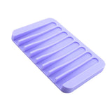 Maxbell Silicone Comb Soap Tray Anti-slip Drain Dishes Rack For Bathroom Purple