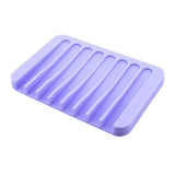 Maxbell Silicone Comb Soap Tray Anti-slip Drain Dishes Rack For Bathroom Purple