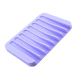 Maxbell Silicone Comb Soap Tray Anti-slip Drain Dishes Rack For Bathroom Purple