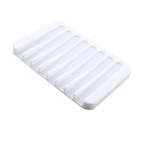 Silicone Comb Soap Tray Anti-slip Drain Dishes Rack For Bathroom White